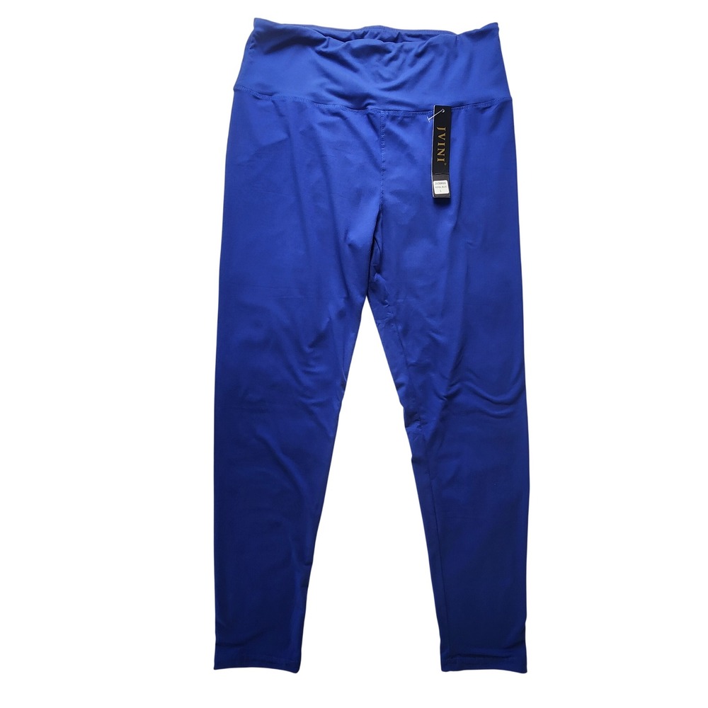 NEW Jvini Womens Large High Waisted Royal Blue Leggings Yoga‎ Gym Activewear NWT